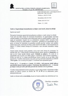 Zagotavljanje komunikacije na daljavo med starši, učenci in učitelji  slika 2